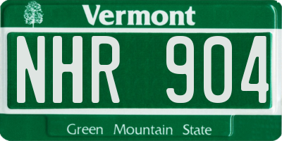 VT license plate NHR904