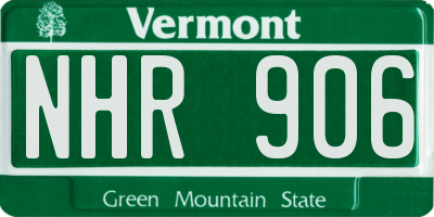 VT license plate NHR906
