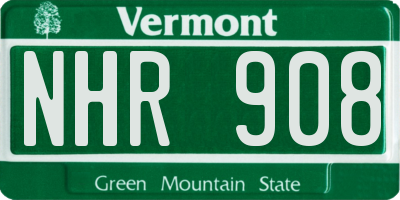 VT license plate NHR908
