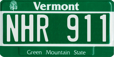 VT license plate NHR911