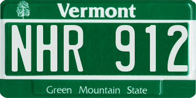 VT license plate NHR912