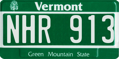 VT license plate NHR913