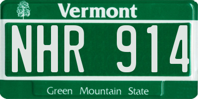 VT license plate NHR914