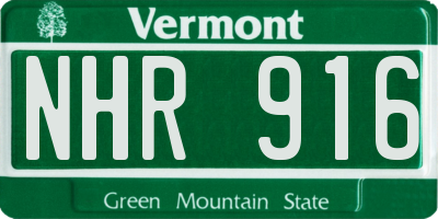 VT license plate NHR916