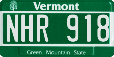 VT license plate NHR918