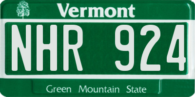 VT license plate NHR924