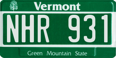 VT license plate NHR931