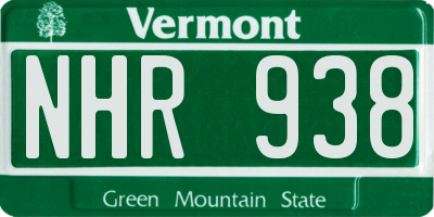 VT license plate NHR938