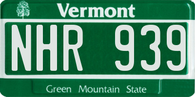 VT license plate NHR939