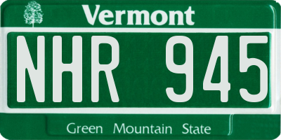 VT license plate NHR945