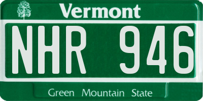 VT license plate NHR946