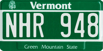 VT license plate NHR948