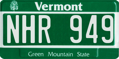 VT license plate NHR949
