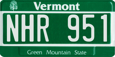 VT license plate NHR951