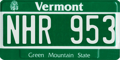 VT license plate NHR953