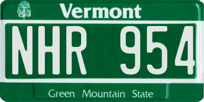 VT license plate NHR954