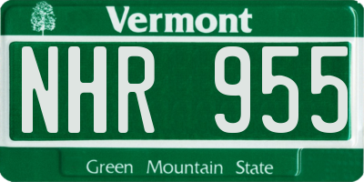 VT license plate NHR955