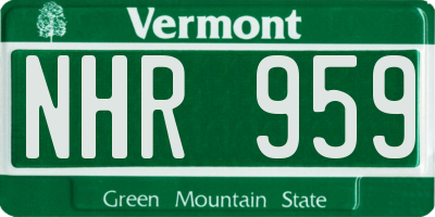 VT license plate NHR959