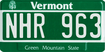 VT license plate NHR963