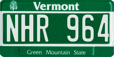VT license plate NHR964
