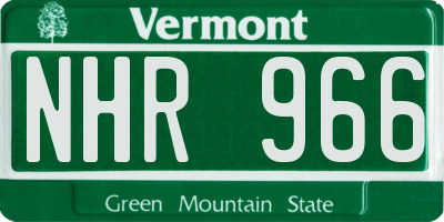 VT license plate NHR966