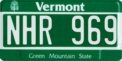VT license plate NHR969