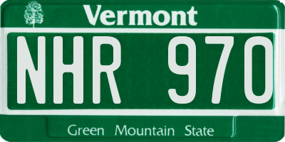 VT license plate NHR970