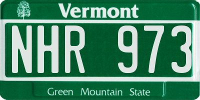 VT license plate NHR973