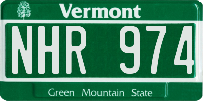 VT license plate NHR974