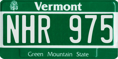 VT license plate NHR975