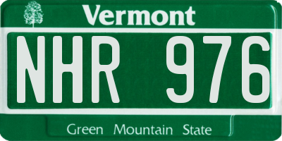 VT license plate NHR976
