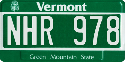 VT license plate NHR978