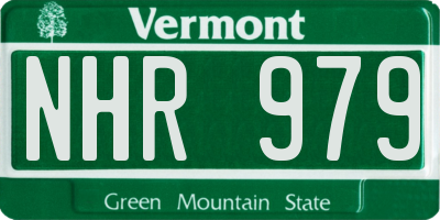 VT license plate NHR979