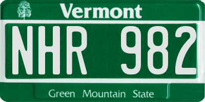 VT license plate NHR982