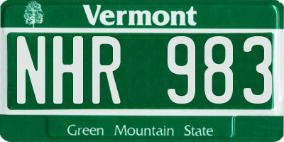 VT license plate NHR983