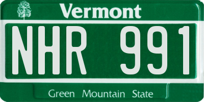 VT license plate NHR991