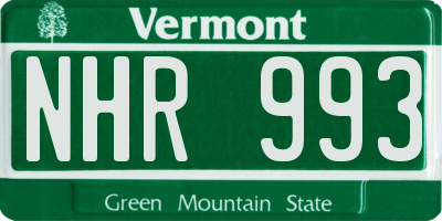 VT license plate NHR993