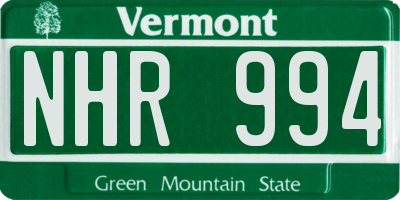 VT license plate NHR994
