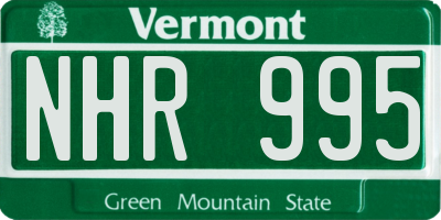 VT license plate NHR995