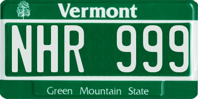 VT license plate NHR999