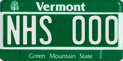 VT license plate NHS000