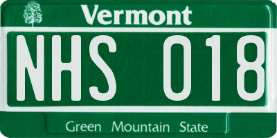 VT license plate NHS018
