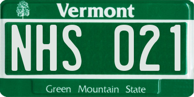 VT license plate NHS021