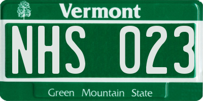 VT license plate NHS023