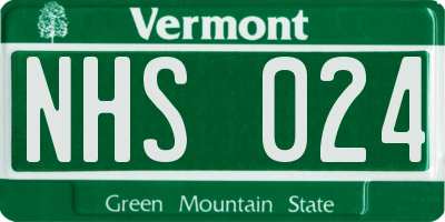 VT license plate NHS024
