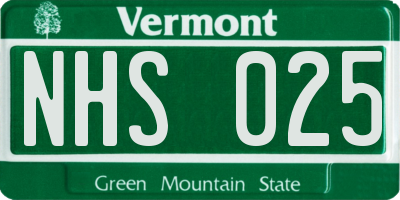 VT license plate NHS025