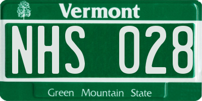 VT license plate NHS028