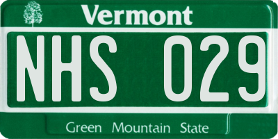 VT license plate NHS029