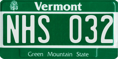 VT license plate NHS032