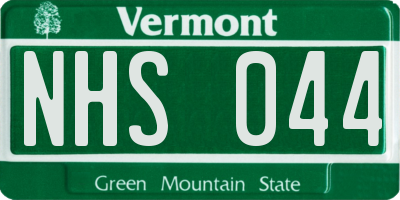 VT license plate NHS044